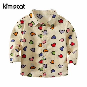 Kimocat de Îmbrăcăminte pentru Băieți Set 2 buc Tricou+Pantaloni Casual Imbracaminte Copii Full-Print Mici Dragoste cu Maneca Lunga-Tricou baietel Haine
