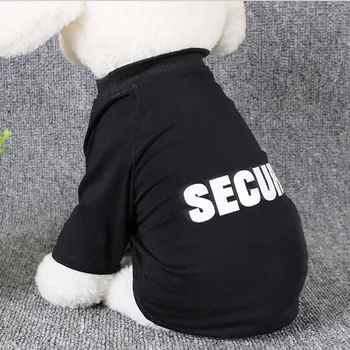 Securitate Haine de Câine Pentru Câini de talie Mică Cool Haine de Bumbac Negru Jachete de Vara de Agrement Haine de Câine de Companie tricou Haine Teddy 25D