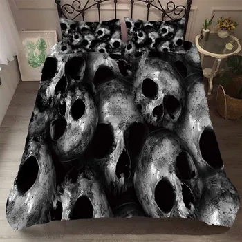 Fanaijia 3D craniu de zahăr Set de lenjerie de Pat king size Carpetă acopere set lenjerie de pat cu pernă de pat set de Textile acasă