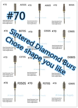 10buc 2.35 mm coadă #70 Sinterizate freze de diamant, vă Rog, remarcă numărul atunci când, pentru