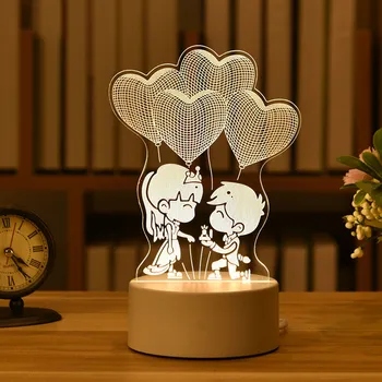Dragoste 3D Lampa Acrilice LED Noapte Lumina de Ziua Îndrăgostiților Cadou de Nunta de Decorare Copilul ShowerBirthday Petrecere Iepure de Paște Decor