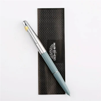 Eroul 100 Aur de 14K Peniță Clasic Stilou Metal Semi-Oțel Lacul Albastru Autentice, de Calitate Remarcabilă Stilou cu Cerneală De 0,5 Scris Set Cadou