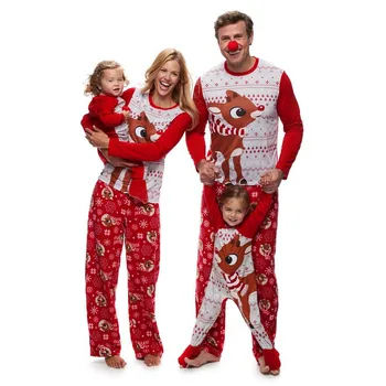 Noul Set de Familie, de Crăciun, Pijamale, Îmbrăcăminte de Familie, Mama Fiica, Tatăl, Fiul romper Copilul Sleepwear Haine Seturi de Îmbrăcăminte de Familie