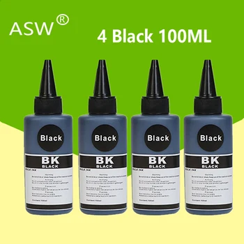ASW X4 Black 100ML Refill Cerneala Dye Kit pentru Epson pentru Canon pentru HP pentru Fratele pentru Lexmark pentru Imprimanta Dell pentru CISS Cerneala
