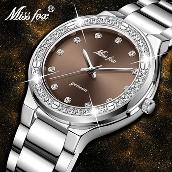 MISSFOX 2020 Femei Ceas Celebru Brand de Lux, de Afaceri, de Culoare Argintie Ceasuri de mana rezistent la apa Bratara din Otel Ceas Cadou Pentru Iubitorii de