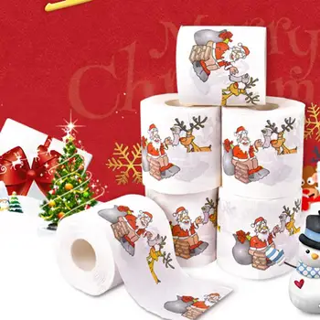2020 Model De Crăciun Rola De Hârtie Decoratiuni De Craciun Printuri Amuzante Hârtie Igienică Decoratiuni De Craciun Xmas Diy Consumabile