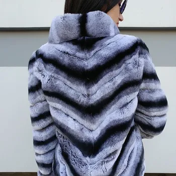 2020 vânzare fierbinte femei naturală de iepure rex haină de blană de înaltă calitate, autentic blana de iepure rex chinchilla de culoare jacheta de iarna