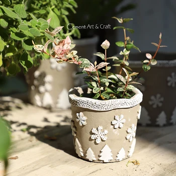 De crăciun creative relief beton ghiveci mucegai silicon ciment verde plante suculente în ghiveci de flori de mucegai