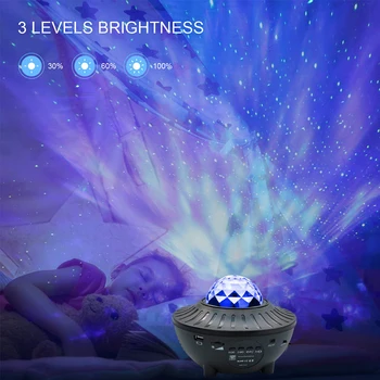 USB LED Star Lumina de Noapte Muzica Înstelat Val de Apă Proiector LED Lumina Bluetooth Proiector de Sunet-Activat Proiector Lumina Decor
