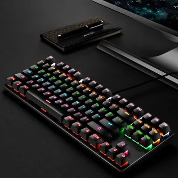 Jocuri Mecanice Tastatura Cu Mouse-ul de Joc Anti-ghosting RU/NE-Albastru Rosu Negru Comutator cu iluminare Tastatura cu Fir USB Pentru Pro Gamer