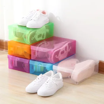 5Pcs Doamnelor / Copii din Plastic Transparent Pantof Cutie de Depozitare Cosmetice Cutie Rabatabila suport Pantofi de Culoare Cutie de Pantofi Flip Cutie de Pantofi