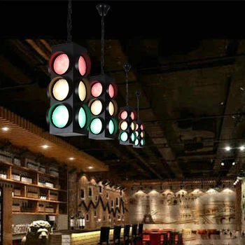 American Trafic Lumini Pandantiv Vintage Industrial Fier de Artă Lampă de Agățat Loft Cafe-Bar Deco Candelabru LED Stea Corpuri de iluminat