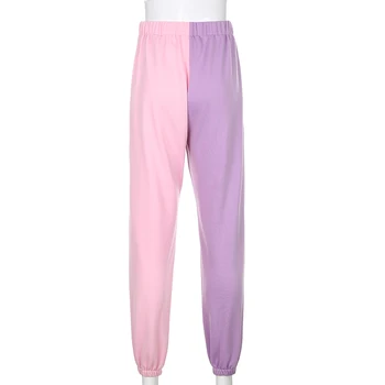 HEYounGIRL Mozaic Roz Casual Pantaloni De Trening Femei Pocket Skinny Talie Mare Pantaloni Codrin Moda Sudoare Drăguț Joggeri Streetwear