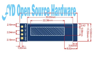 5pcs 0.91 inch 128x32 I2C IIC Serial OLED Display LCD Module pentru Raspberry PI, arduino 0.91