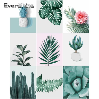 EverShine Ulei Vopsea De Numere de Plante Pictate manual de Arta de Perete DIY Kituri de Pânză de Desen de Frunze Decor Acasă