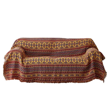 Boem Chenille Prosop Ciucure Pătură de Canapea, Canapea Decorative Acoperitoare Aruncă Carouri Cusaturi de Călătorie Avion Pătură