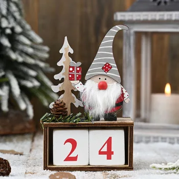 Scoala De Lemn Ornament Calendar Numărătoarea Inversă Mos Craciun Copii Adulți Cadou De Familie Petrecere Desktop Living Decor De Crăciun Artizanat