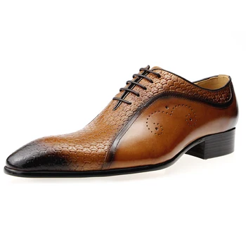 Autentic 2020 barbati pantofi rochie chaussure homme cuir oxford Dantela sus pantofi pentru bărbați pantofi din piele sapato biroul pantofi pentru bărbați