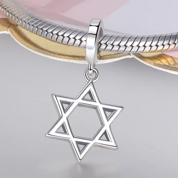 SG argint 925 moda Șase stele judaica Evreu margele farmece pentru femei fit original Europa brățări bijuterii