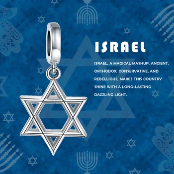 SG argint 925 moda Șase stele judaica Evreu margele farmece pentru femei fit original Europa brățări bijuterii