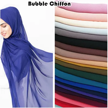 Simplu balon șifon eșarfă femei hijab folie printe culoare solidă șaluri bentita musulmane hijab eșarfe/esarfa 55 de culori