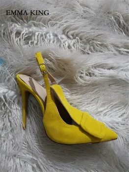 Designer de Sandale cu Toc Pompe de 12cm Tocuri Ascuțite Toe piele de Căprioară Stiletto Pantofi Femei Mujer Femei Petrecerea de Nunta Pantofi