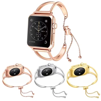 Femei Fete Brățară de Curea pentru Apple Watch SE Trupă 44mm/40mm/42mm/38mm Încheietura Curea pentru Iwatch Seria 6 5 4 3 2 Lux Metal Link