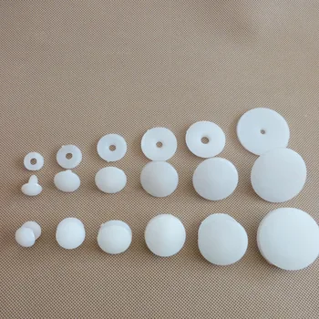 50set 15/20/25/30/35/45mm alb din plastic de jucărie comun + alb de spălare pentru diy papusa constatări-opțiune dimensiune