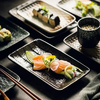 EECAMAIL Creativ Stil Japonez Tacamuri din Ceramică Sushi fel de Mâncare Preparate Placa Sashimi fel de Mâncare Pâine Farfurie Farfurie Lung fel de Mâncare Rece Placa