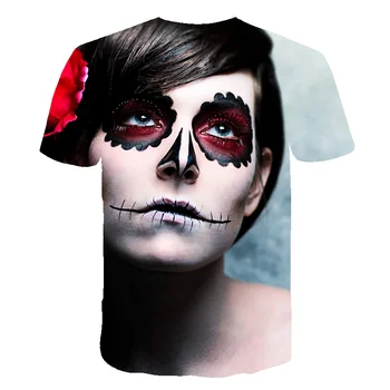2020 noua moda fierbinte de vânzare Craniu 3D de imprimare t-shirt pentru bărbați jocul de rol costume colorate amuzant T-shirt cu maneci scurte 6xl
