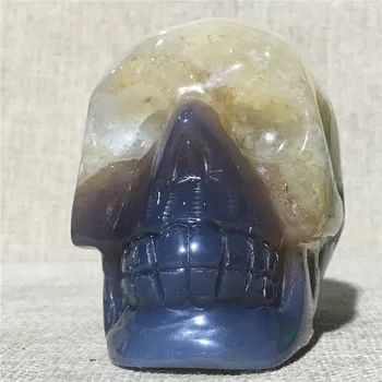 Naturale Geoda de Agat craniu de cristal de cuarț specimen mobilier Acasă decor de piatră și de cristal Reiki de vindecare jad cranii