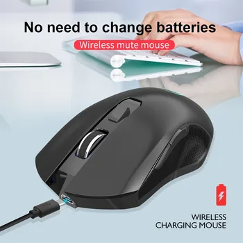 2.4 G Wireless USB Mouse-ul 2400 DPI Reglabil Reîncărcabilă Iluminat Colorat Joc de zgomot Redus Ergonomic Calculator Silențios Pentru PC