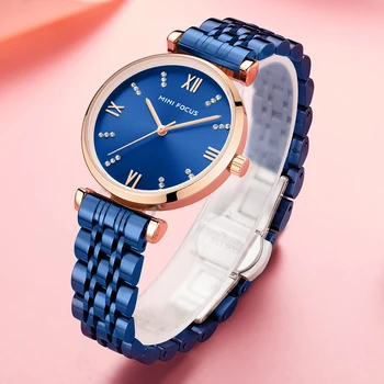 MINI FOCUS Femei Ceasuri de Top de Brand de Lux Albastru Ceas de Moda pentru Femei Analog Cuarț Ceas Doamnelor din Oțel Inoxidabil Ceas Montre Femme