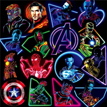 60PCS Disney Marvel Super Hero lumini de desene animate Autocolant Avengers Impermeabil personalitate Autocolante Doodle Jucarii pentru copii