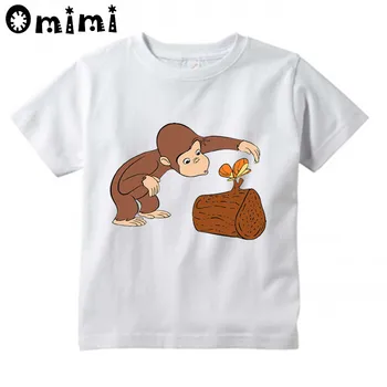 Copii curiosul George de Design de Tricou Baieti/Fete Kawaii Drăguț Desene animate cu Maneci Scurte Topuri pentru Copii Funny T-Shirt,ooo3067