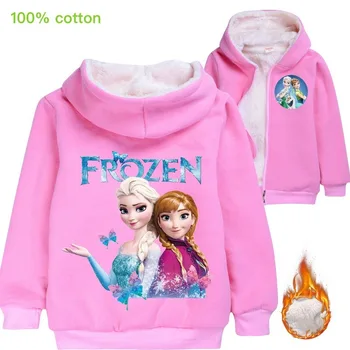 Disney pentru Copii Cardigan cu Fermoar Sacou Gros Fete Frozen Elsa Print Hanorac Baieti de Desene animate Populare Haina de Iarna
