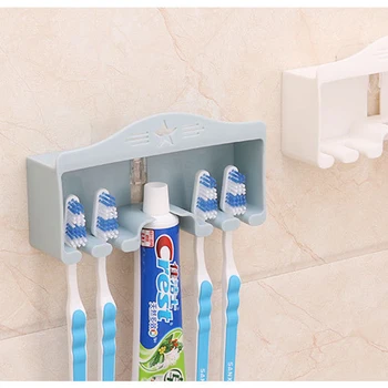 BAISPO creative montat pe perete raft de depozitare unghii-gratuit titularul periuta de dinti baie set multi-funcția de pastă de dinți periuță de dinți titular
