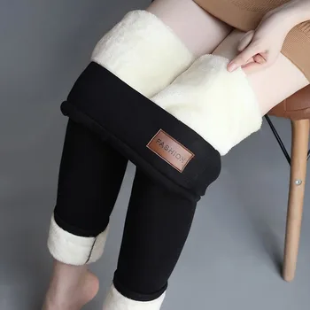 Iarna Femei Jambiere Catifea Caldă Leggins Plus Dimensiune Inaltime Talie Elastic Pantaloni Doamnelor Cașmir De Culoare Solidă Jambiere 2021 Ieftine