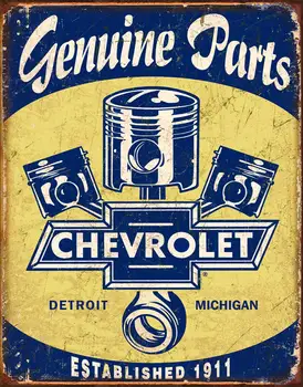Disperat Întreprinderi Chevrolet Cu Piese Originale Pistoane Tin Semn De Metal Pictura Tin Semn Decor De Perete Bord Retro Pub Bar Tin Poster
