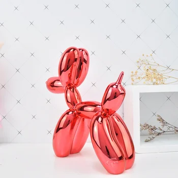 Baloane Strălucitor Câine Statuie De Simulare Câini Animale De Arta Sculptura Rasina De Artizanat Acasă Decorare Accesorii