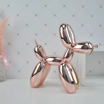 Baloane Strălucitor Câine Statuie De Simulare Câini Animale De Arta Sculptura Rasina De Artizanat Acasă Decorare Accesorii