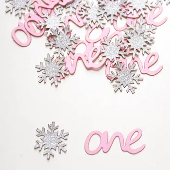 An ziua de confetti. Winter Wonderland Confetti. roz și argint masa Decor de Masă. petrecerea de ziua decor. fulg de nea confetti