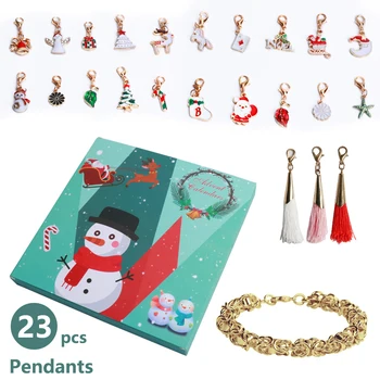 Crăciun Calendare de Advent, cu 24 de Bijuterii din Aur de Culoare Bratara Femei Creative Fete Copii Cadouri de Crăciun Calendar Navidad 2021
