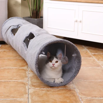 De Înaltă Calitate Sude De Companie Tunel Lung Pisica Catel De Iepure Teaser Amuzant Ascunde Tunel Jucarii Cu Mingea Pliabile Cat Tunel