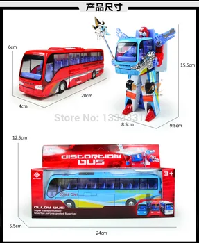 Fierbinte Vinde în Vest Aliaj de deformare Robot Jucarie Autobuz Școlar de Acțiune Degetul Autobots Jucărie de culoare albastru și roșu în cutie