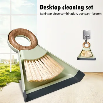 Mini Desktop mătură și Făraș Setați Mâner de Lemn Agățat de uz Casnic Perie Combinație de Plastic de Curățare de uz Casnic Accesorii