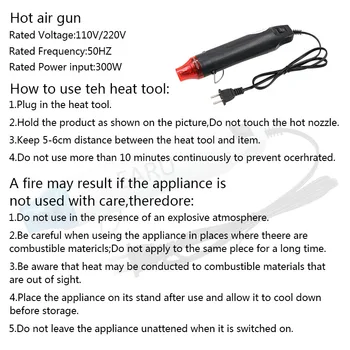 UE NE-Priza 110V 220V DIY Folosind Arma de Căldură Instrument Electric cu Aer Cald 300W Temperatura Arma cu Susținerea Loc Heat Shrink Tube