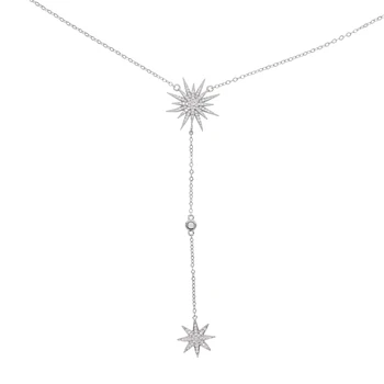 Y arcan argint de culoare colier moda 2019 cadou de Crăciun starburst north star charm pandantiv coliere