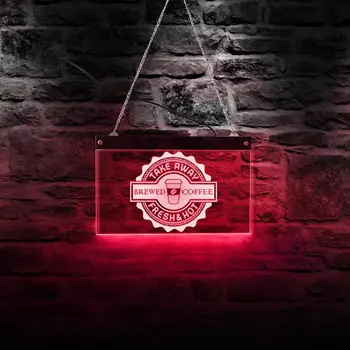 Boabe de cafea Dreptunghi Acrilice LED Neon Semn Consiliul Culturii de Cafea Electric Lumina de Noapte Perete de Afișare Semn de Cadou Pentru un Iubitor de Cafea