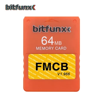 Bitfunx 64mb Memory Card PS2 FMCB Free Mcboot OPL Salvați Jocuri pentru Playstation2 Retro Joc Video Consola Violet Albastru mai Multe Culori